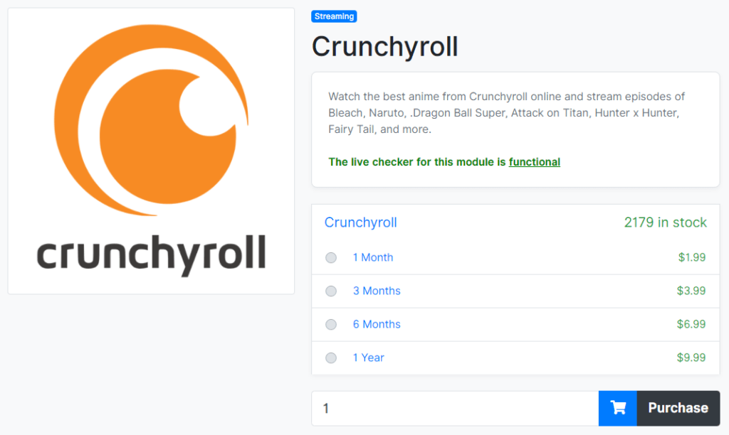 Accountbot Crunchyroll Details