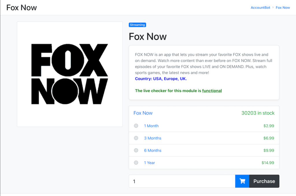 fox now price