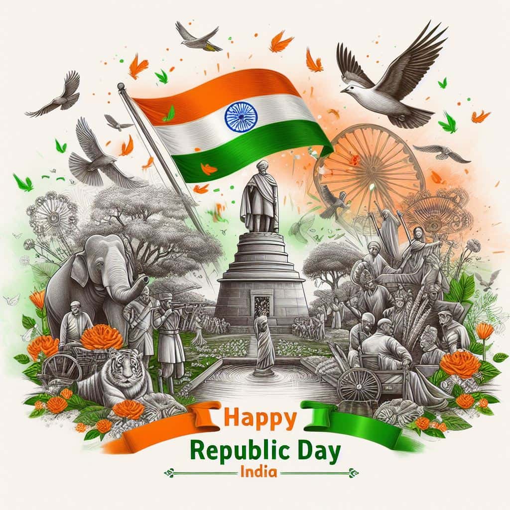 75th Happy Republic Day whatsapp status photo